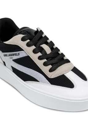 Size 9 - 🆕️ Karl Lagerfeld Black, White & Beige Low-Top Sneakers